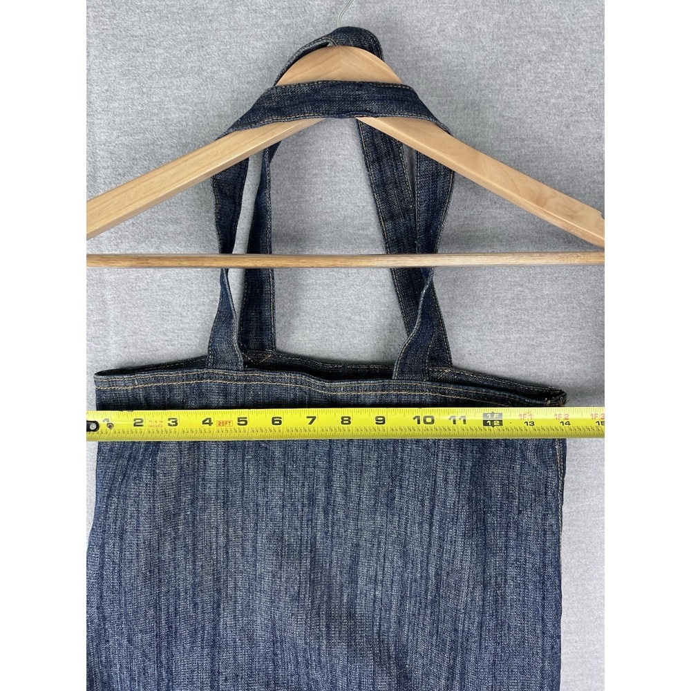 Unbranded Selvedge Denim Tote Bag Indigo Blue Heavyweight Cotton Work Bag Pocket - Picture 4 of 5